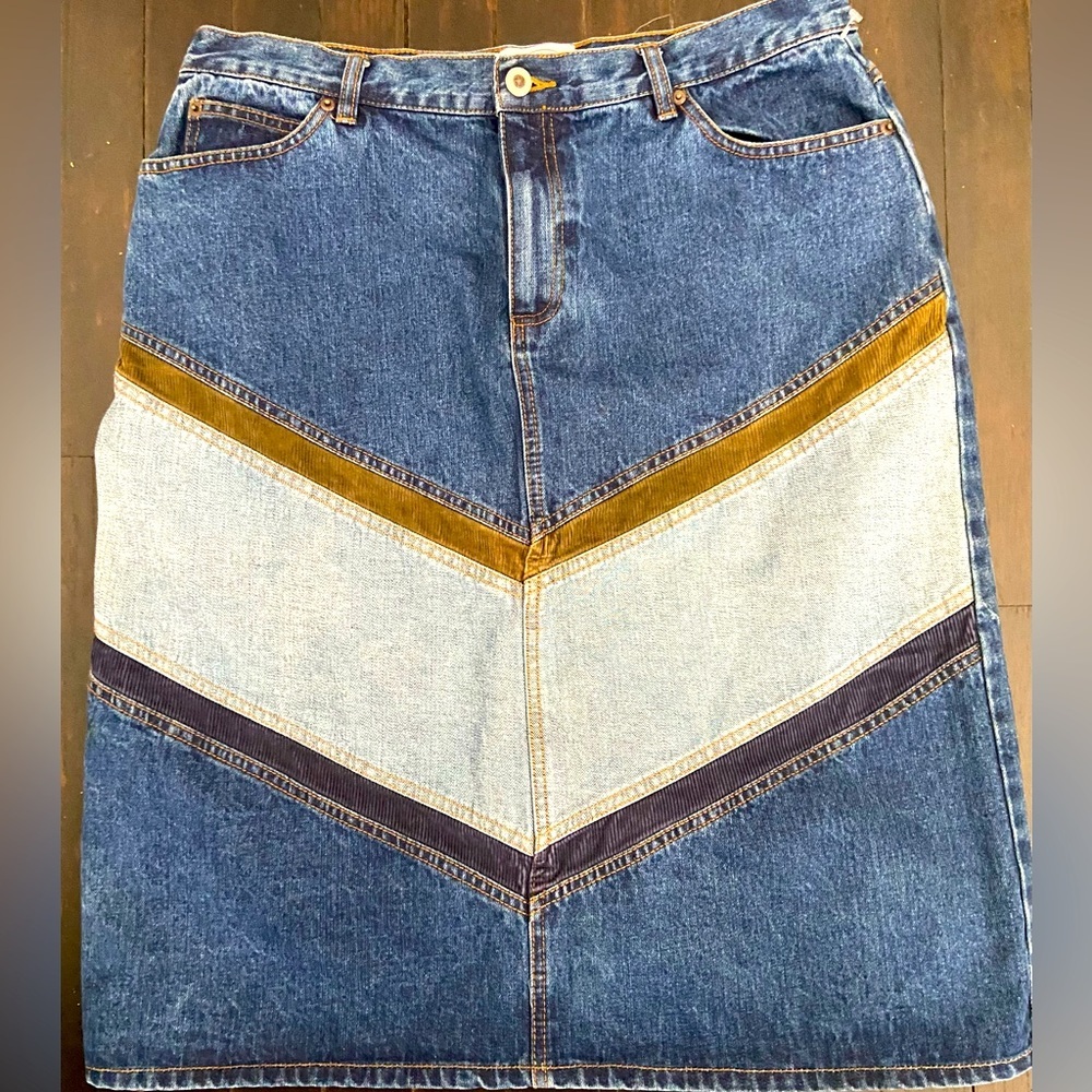 Carolina Blues Vtg Womens Stretch Denim Maxi Skirt Medium Wash Size 14